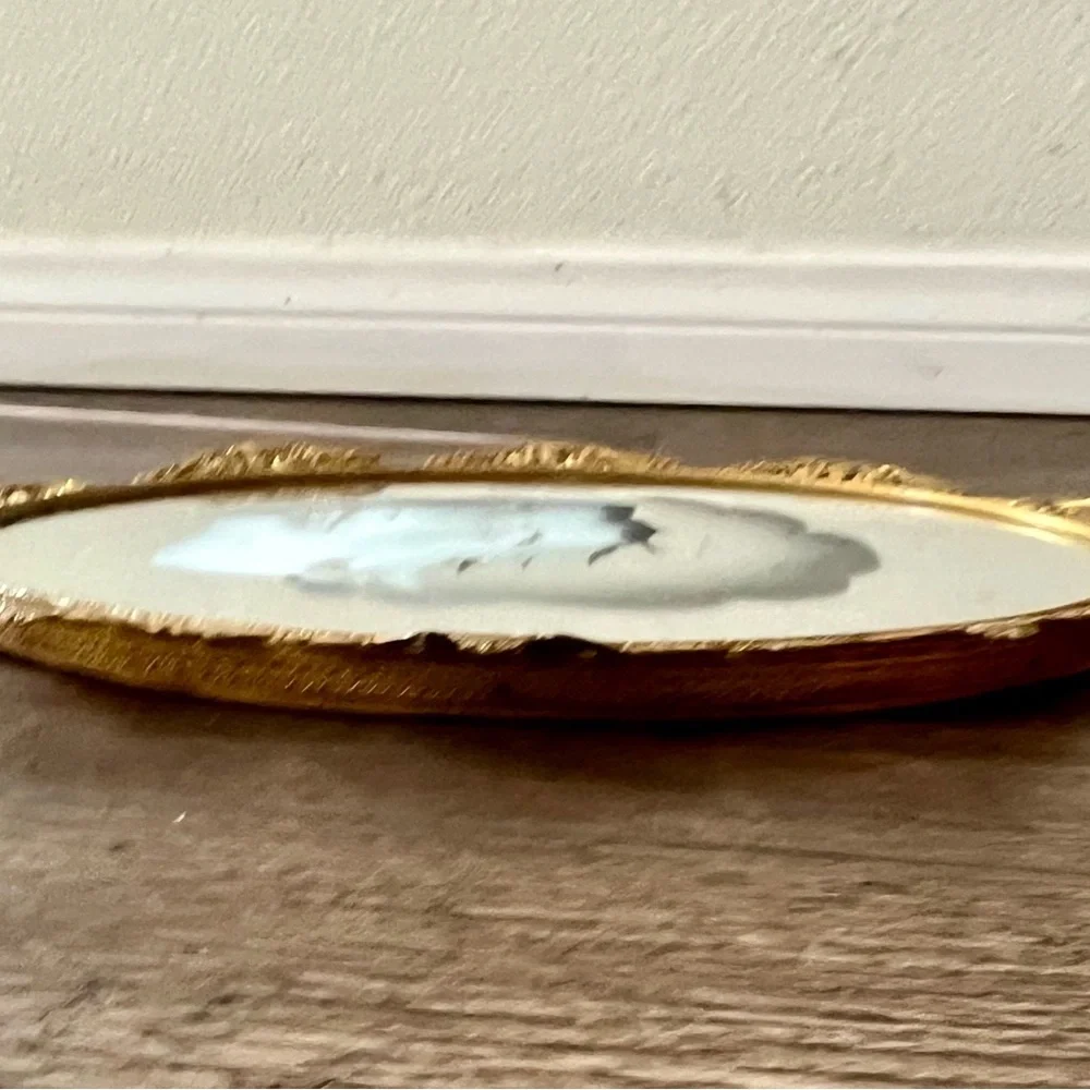 Elegant Gold Oval  Mirror 9/14 inch